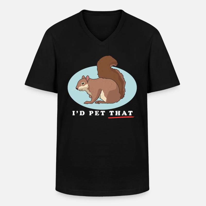 Süßes Eichhörnchen Hörnchen Geschenk - Männer-T-Shirt mit V-Ausschnitt - Schwarz