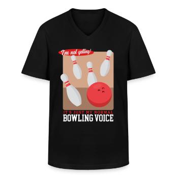 Bowling Player Bowling Player Bowling Gift - Men's V-Neck T-Shirt - black - Front - AI Model Male 178 dark (178cm)