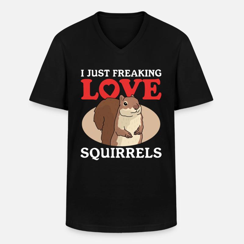 Cute Squirrel Squirrel Gift - Men's V-Neck T-Shirt - black