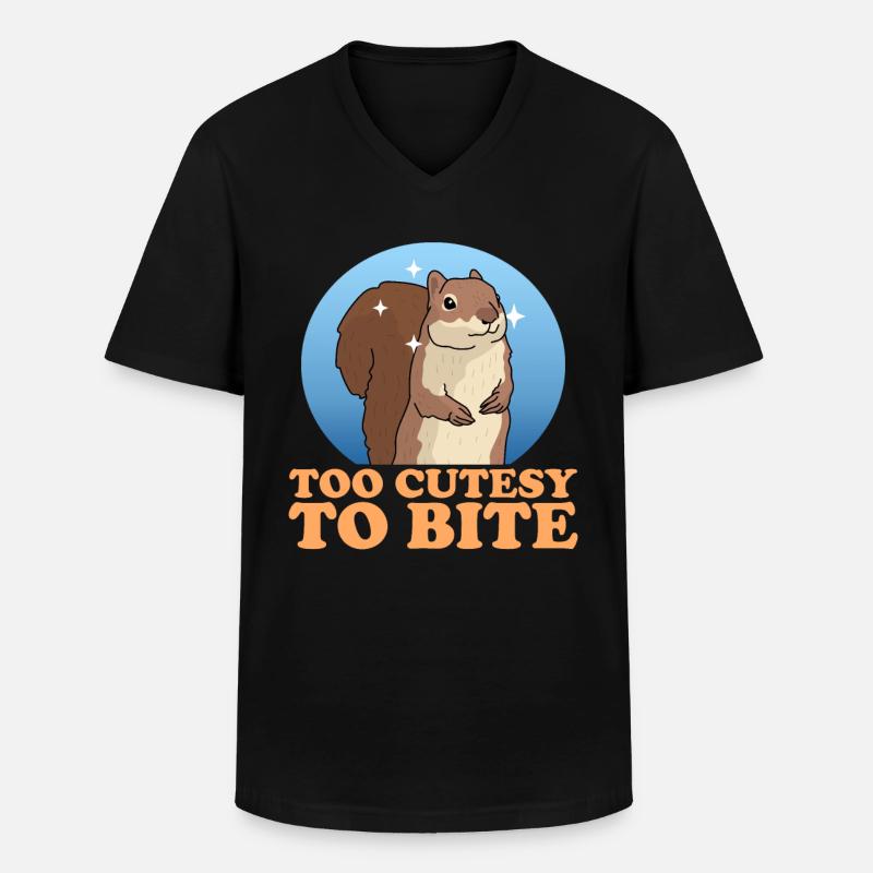 Süßes Eichhörnchen Hörnchen Geschenk - Männer-T-Shirt mit V-Ausschnitt - Schwarz