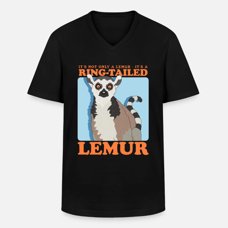 Lemur Katta Ringelschwanz Lemure Geschenk - Männer-T-Shirt mit V-Ausschnitt - Schwarz