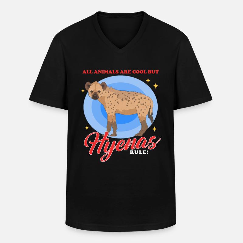 Hyäne Tüpfelhyäne Hyänen Geschenk - Männer-T-Shirt mit V-Ausschnitt - Schwarz