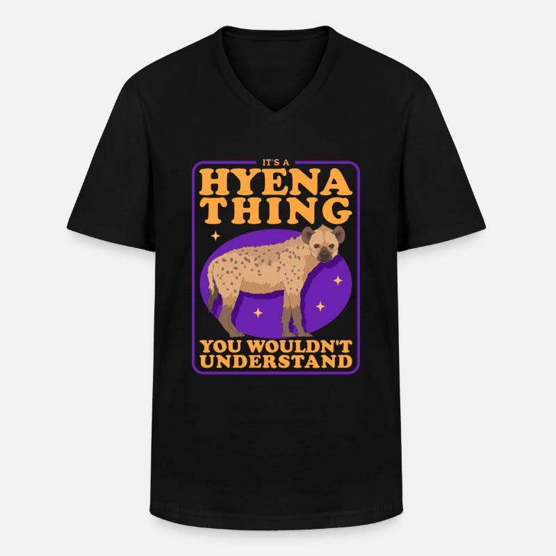 Hyäne Tüpfelhyäne Hyänen Geschenk - Männer-T-Shirt mit V-Ausschnitt - Schwarz