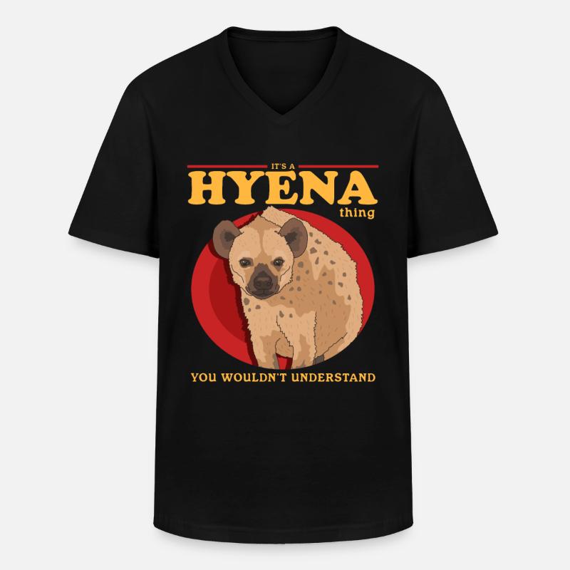 Hyäne Hyänen Tüpfelhyäne Geschenk - Männer-T-Shirt mit V-Ausschnitt - Schwarz