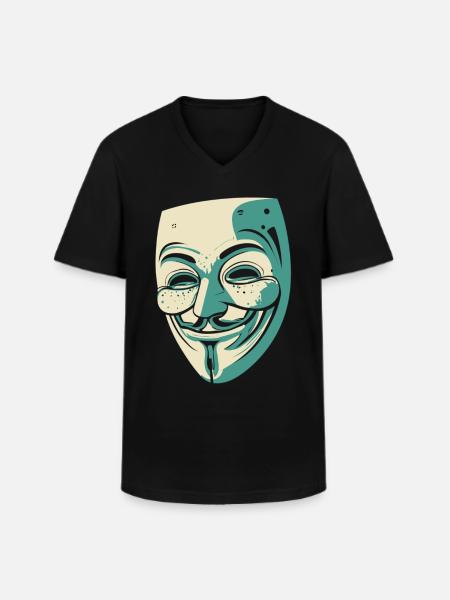 Guy Fawkes Mask - Men's V-Neck T-Shirt - black