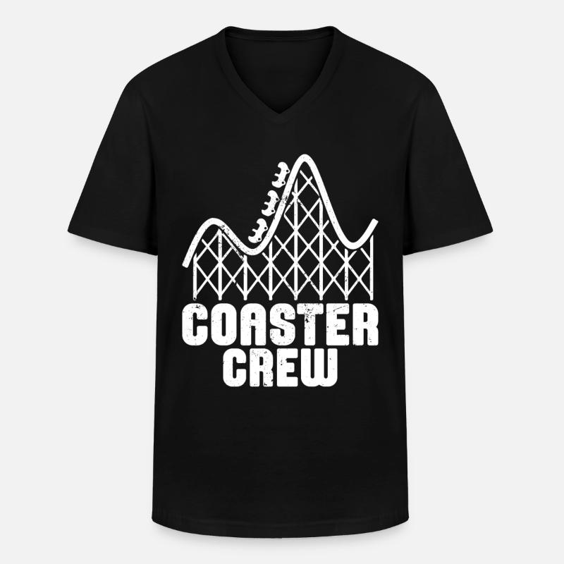 Achterbahnvergnügungspark Achterbahnfahrt - Männer-T-Shirt mit V-Ausschnitt - Schwarz
