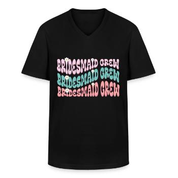 Brautjungfer Mädchen Groovy Bachelorette - Männer-T-Shirt mit V-Ausschnitt - Schwarz - Vorne - AI Model Male 178 dark (178cm)