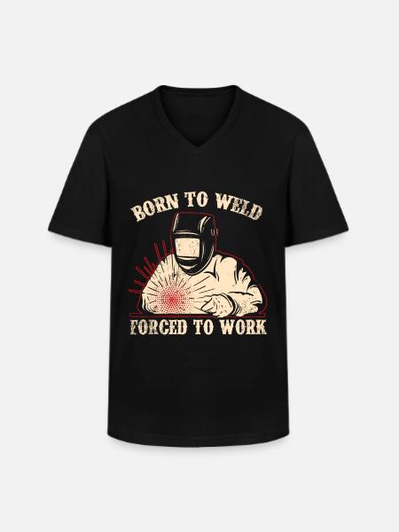 Soudure Soudeur Ouvrier Soudure Travail des métaux - T-shirt col V Homme - noir
