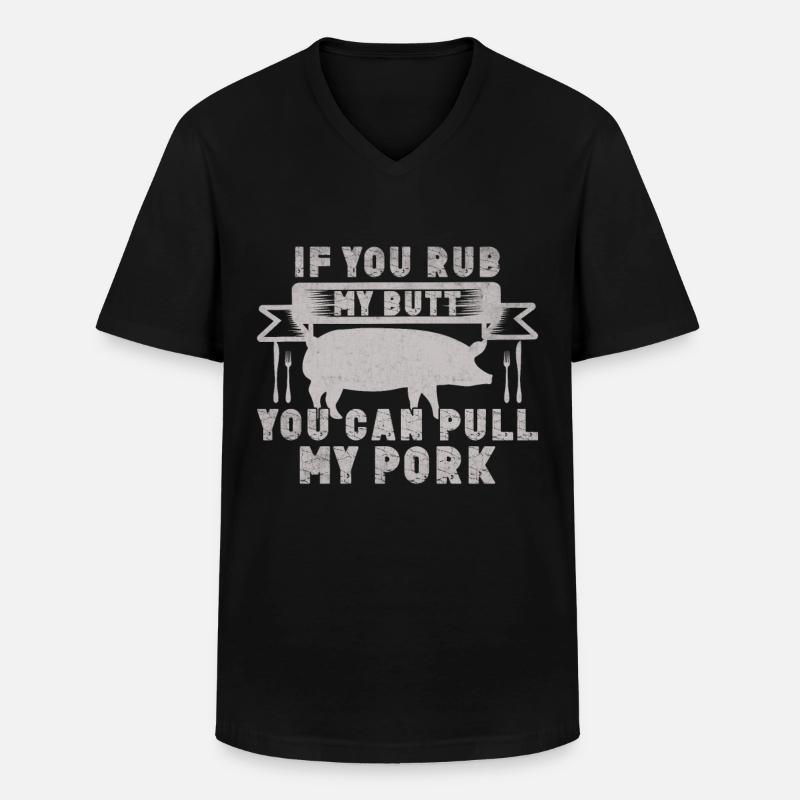 Grill Grillgrill Schweinefleisch - Männer-T-Shirt mit V-Ausschnitt - Schwarz