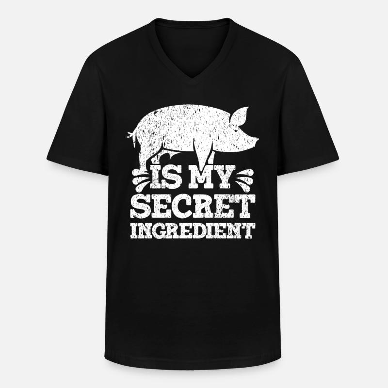 Grill Grillgrill Schweinefleisch - Männer-T-Shirt mit V-Ausschnitt - Schwarz