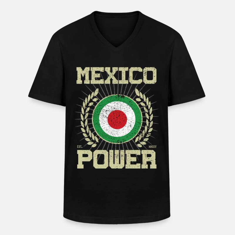 Cooles Mexiko Design - Männer-T-Shirt mit V-Ausschnitt - Schwarz