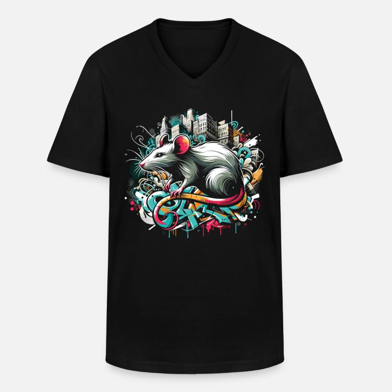 Graffiti Rat: Urban Intelligence - Men's V-Neck T-Shirt - black