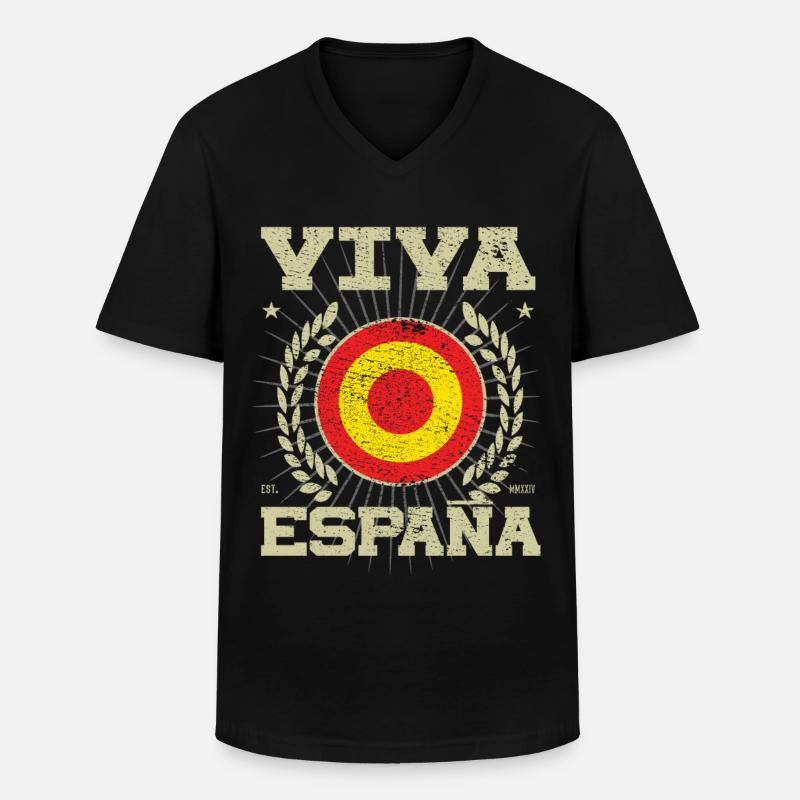 Cooles Spanien Design - Männer-T-Shirt mit V-Ausschnitt - Schwarz