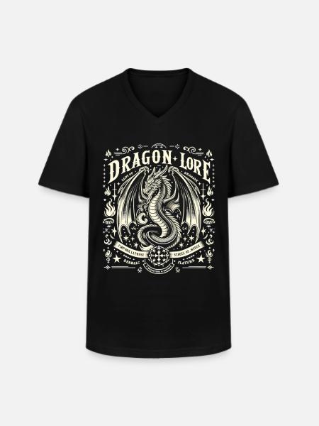 Mythical Fire Dragon - Men's V-Neck T-Shirt - black