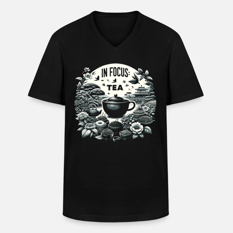 Teevielfalt im Garten - Männer-T-Shirt mit V-Ausschnitt - Schwarz
