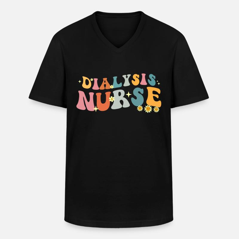 Dialyse Techniker Krankenschwester - Männer-T-Shirt mit V-Ausschnitt - Schwarz