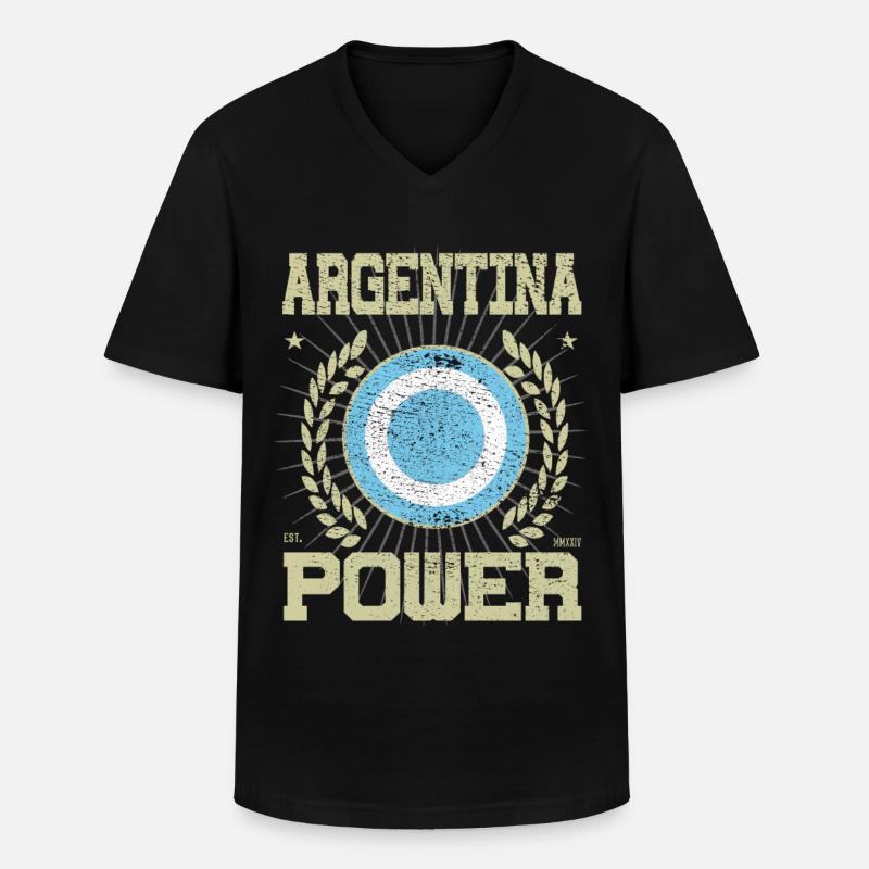 Cooles Argentinien, Design - Männer-T-Shirt mit V-Ausschnitt - Schwarz