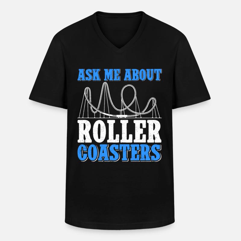 Achterbahn Rollercoaster Roller Coaster Geschenk - Männer-T-Shirt mit V-Ausschnitt - Schwarz