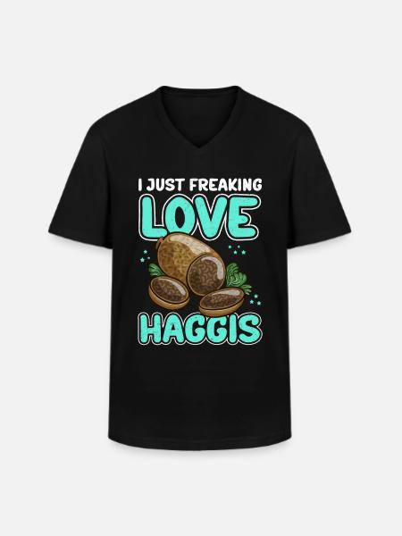 Haggis Scottish Dish Gift - Men's V-Neck T-Shirt - black