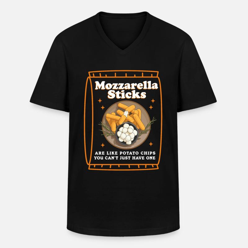 Mozzarella-Sticks Mozzarella Sticks Geschenk - Männer-T-Shirt mit V-Ausschnitt - Schwarz