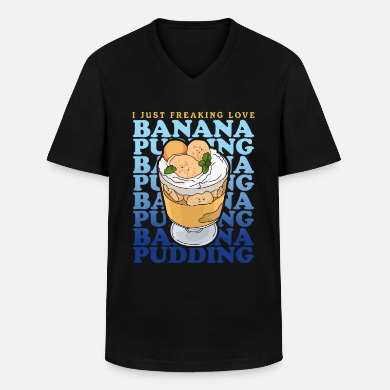 Bananenpudding Bananen-Pudding Geschenk - Männer-T-Shirt mit V-Ausschnitt - Schwarz