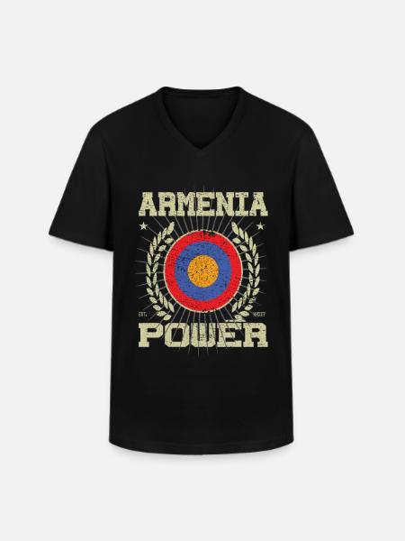Cool Armenia, Design - Men's V-Neck T-Shirt - black