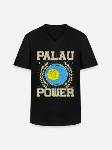Cool Palau, Design - Men's V-Neck T-Shirt - black