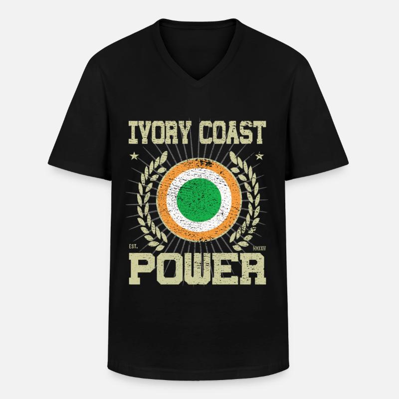Cooles Elfenbeinküste, Design - Männer-T-Shirt mit V-Ausschnitt - Schwarz