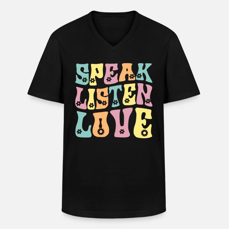 Groovy Speech Language Pathologist SLP - Männer-T-Shirt mit V-Ausschnitt - Schwarz