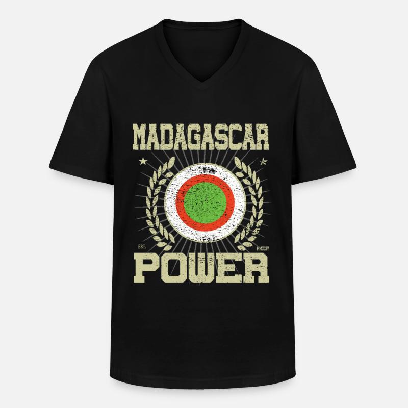 Cooles Madagaskar Design - Männer-T-Shirt mit V-Ausschnitt - Schwarz