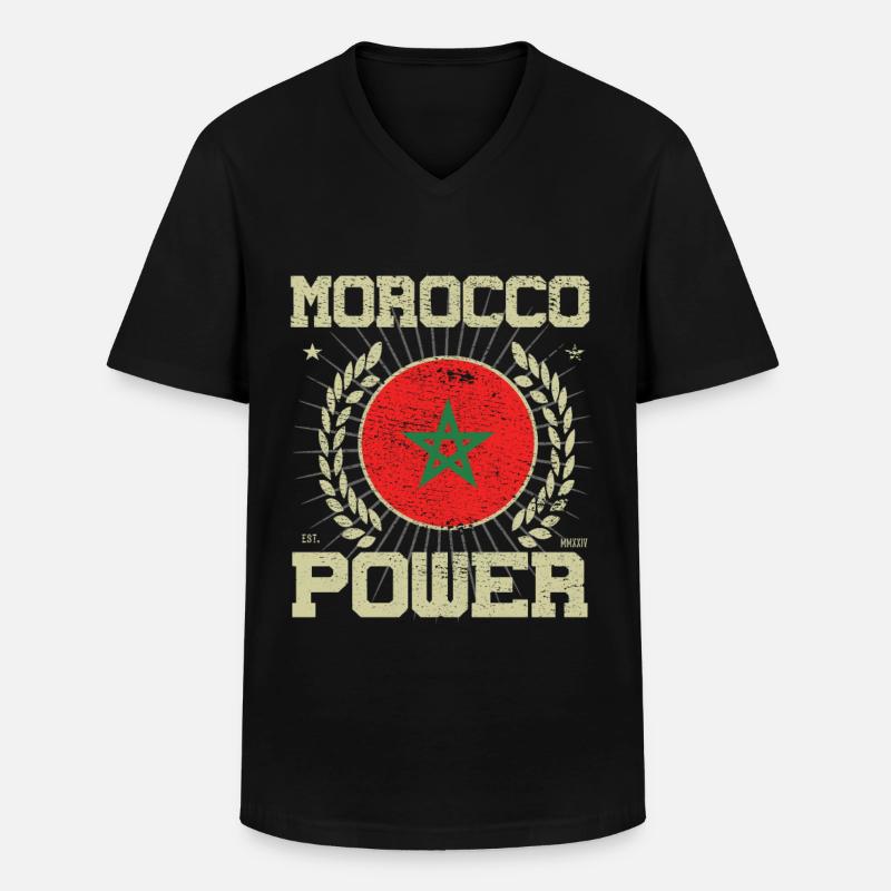 Cooles Marokko Design - Männer-T-Shirt mit V-Ausschnitt - Schwarz