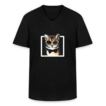 Coolste Katze - Männer-T-Shirt mit V-Ausschnitt - Schwarz - Vorne - AI Model Male 178 dark (178cm)