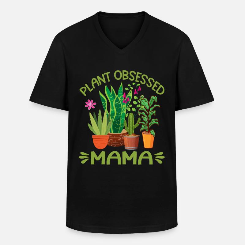 Pflanzenmutter Mutter Gartenpflanzen Blume - Männer-T-Shirt mit V-Ausschnitt - Schwarz
