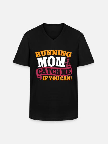 Running Mom Marathon Runner Jogging - T-shirt col V Homme - noir