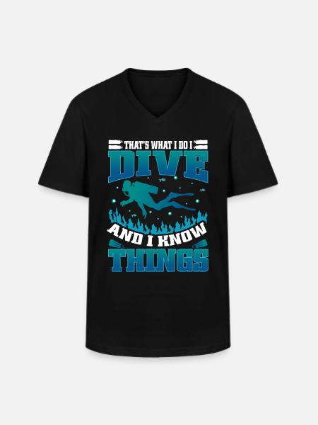 Diving Diver Ocean Lovers - Men's V-Neck T-Shirt - black