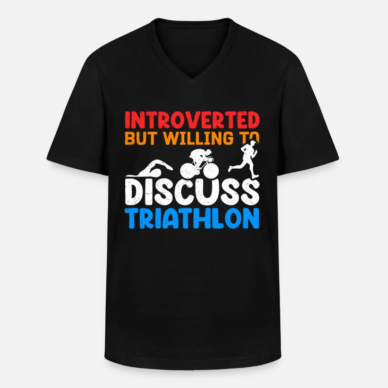 Triathlon Triathleten Triathlet Athleten Geschenk - Männer-T-Shirt mit V-Ausschnitt - Schwarz