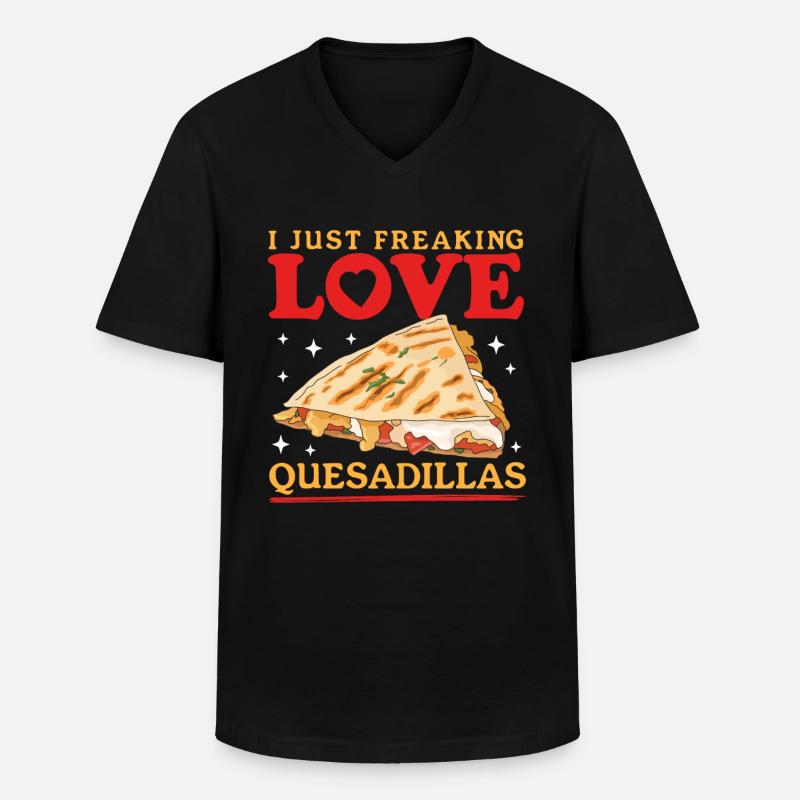 Quesadilla Tortilla Quesadillas Geschenk - Männer-T-Shirt mit V-Ausschnitt - Schwarz
