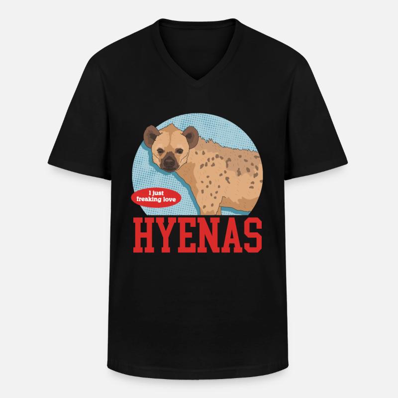 Hyäne Tüpfelhyäne Hyänen Geschenk - Männer-T-Shirt mit V-Ausschnitt - Schwarz