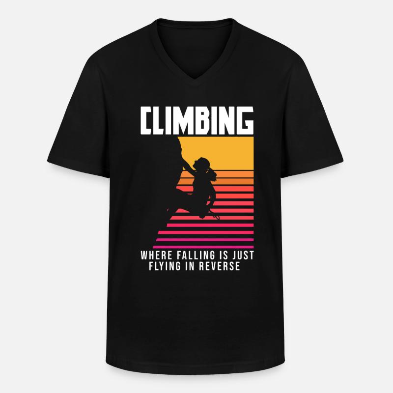 Klettern Mountain Boulder Climble Climber - Männer-T-Shirt mit V-Ausschnitt - Schwarz