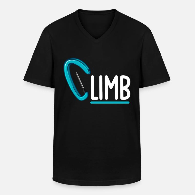 Klettern Mountain Boulder Climble Climber - Männer-T-Shirt mit V-Ausschnitt - Schwarz