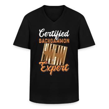 Backgammon Spielen Backgammon Brettspiel Geschenk - Männer-T-Shirt mit V-Ausschnitt - Schwarz - Vorne - AI Model Male 178 dark (178cm)
