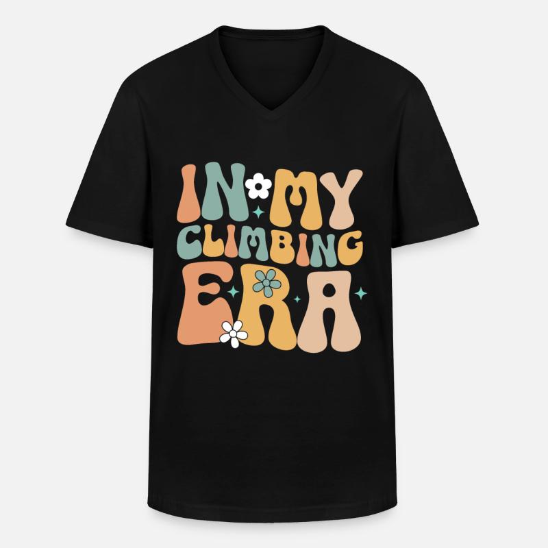 Rock Kletterer Klettern Berg - Männer-T-Shirt mit V-Ausschnitt - Schwarz