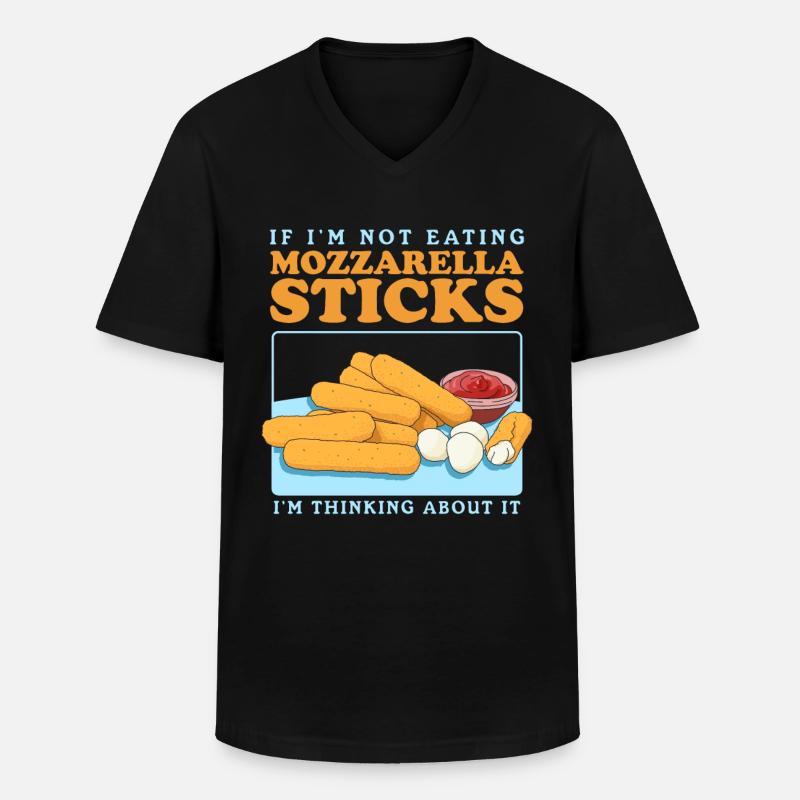 Mozzarella Sticks Mozzarella-Sticks Geschenk - Männer-T-Shirt mit V-Ausschnitt - Schwarz