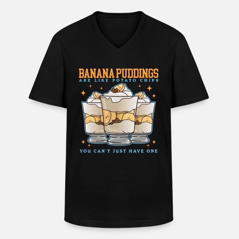 Bananenpudding Bananen Pudding Geschenk - Männer-T-Shirt mit V-Ausschnitt - Schwarz