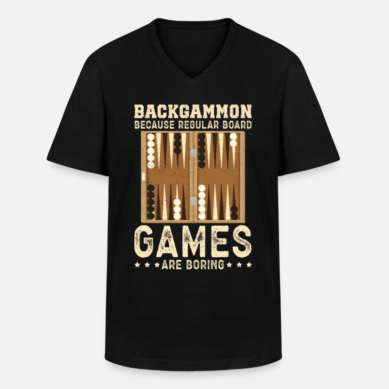 Backgammon Spieler Backgammon Brettspiel Geschenk - Männer-T-Shirt mit V-Ausschnitt - Schwarz