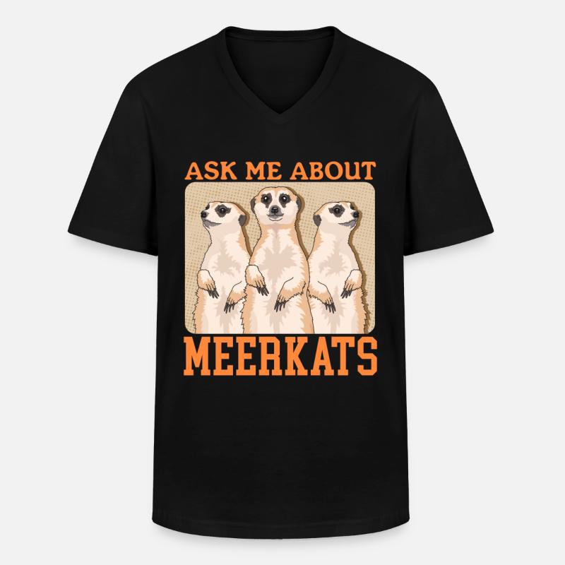 Erdmännchen Lustiges Erdmännchen Geschenk - Männer-T-Shirt mit V-Ausschnitt - Schwarz