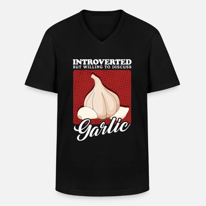 Knoblauch Knoblauchzehe Geschenk - Männer-T-Shirt mit V-Ausschnitt - Schwarz