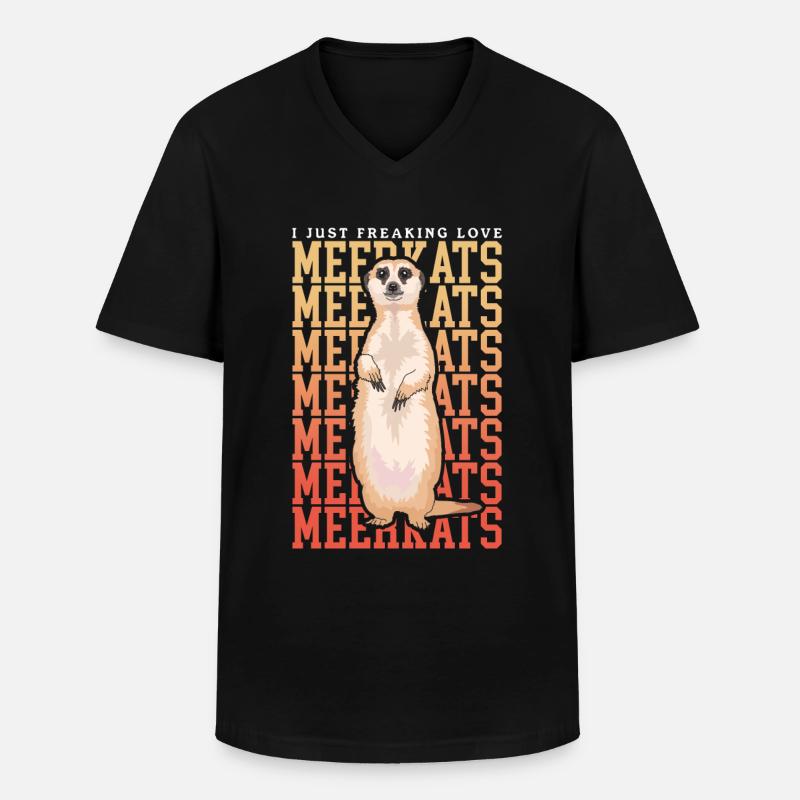 Erdmännchen Cooles Erdmännchen Geschenk - Männer-T-Shirt mit V-Ausschnitt - Schwarz