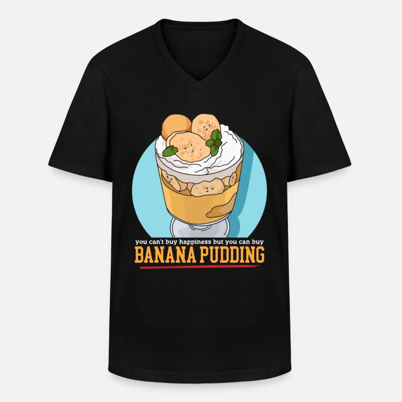 Bananenpudding Bananen-Pudding Geschenk - Männer-T-Shirt mit V-Ausschnitt - Schwarz