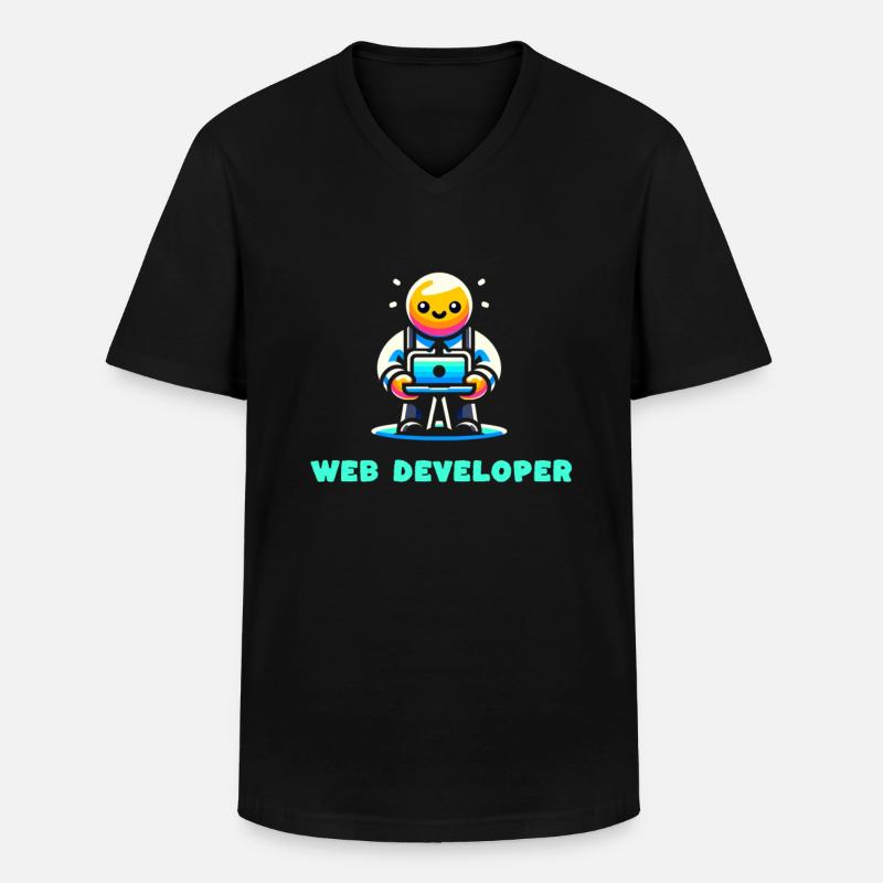 Webentwickler Beruf Beruf Karriere - Männer-T-Shirt mit V-Ausschnitt - Schwarz